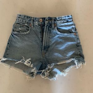 Zara High Waisted Jean Shorts